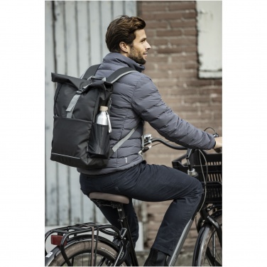 Logotrade werbemittel das Foto: Aqua 15" wasserabweisende Fahrradtasche aus GRS Recyclingmaterial 20 L