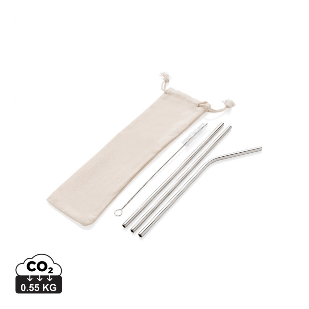 Logotrade werbemittel das Foto: 3-teiliges Trinkhalm-Set aus Stainless Steel