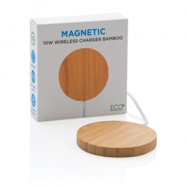 Logotrade Logogeschenke das Foto: 10W Bambus magnetischer Wireless Charger