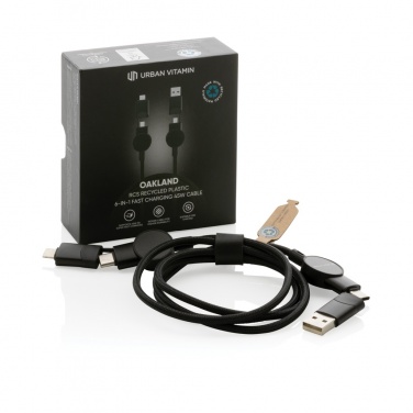 Logotrade werbemittel das Foto: Oakland RCS rKunststoff 1,2m 6-in-1 Fast-Charging 45W Kabel
