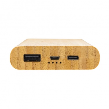 Logotrade Logogeschenke das Foto: 8.000mAh Bambus-Wireless-Powerbank