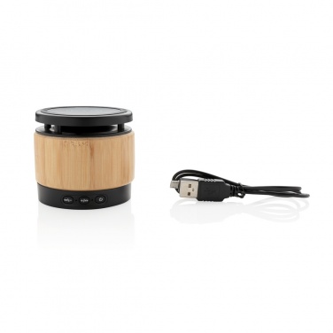 Logotrade werbemittel das Foto: Bambus Wireless Charger und Lautsprecher
