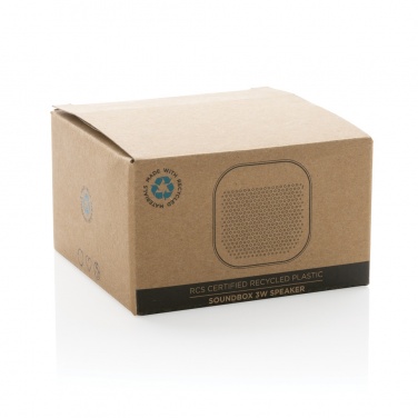 Logotrade Werbegeschenke das Foto: Soundbox 3W Lautsprecher aus RCS recyceltem Kunststoff