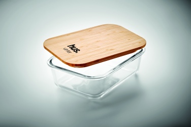 Logotrade Geschäftsgeschenke das Foto: Lunchbox Glas mit Bambus