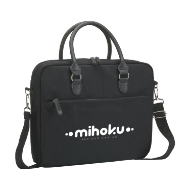 Logotrade Werbeartikel das Foto: Denver 15,6-Zoll-Laptoptasche aus recyceltem Canvas