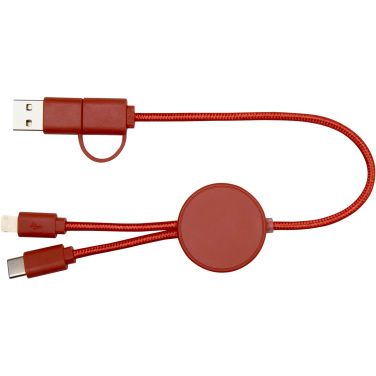 Logotrade Logogeschenke das Foto: Citala 30 cm 5-in-1 Kabel aus recyceltem Kunststoff für Datenübertragung und 27W Schnellladung