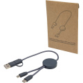 Citala 30 cm 5-in-1 Kabel aus recyceltem Kunststoff für Datenübertragung und 27W Schnellladung, Hale Blue