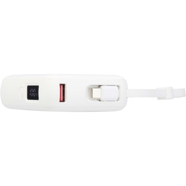 Logotrade Logogeschenke das Foto: Acrux 35 W 10.000 mAh Tablet Powerbank mit integriertem Typ-C-Kabel aus recyceltem Kunststoff