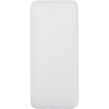 Logotrade Werbegeschenke das Foto: Adhil 10 W 10.000 mAh Powerbank aus recyceltem Kunststoff mit 2 integrierten Kabeln