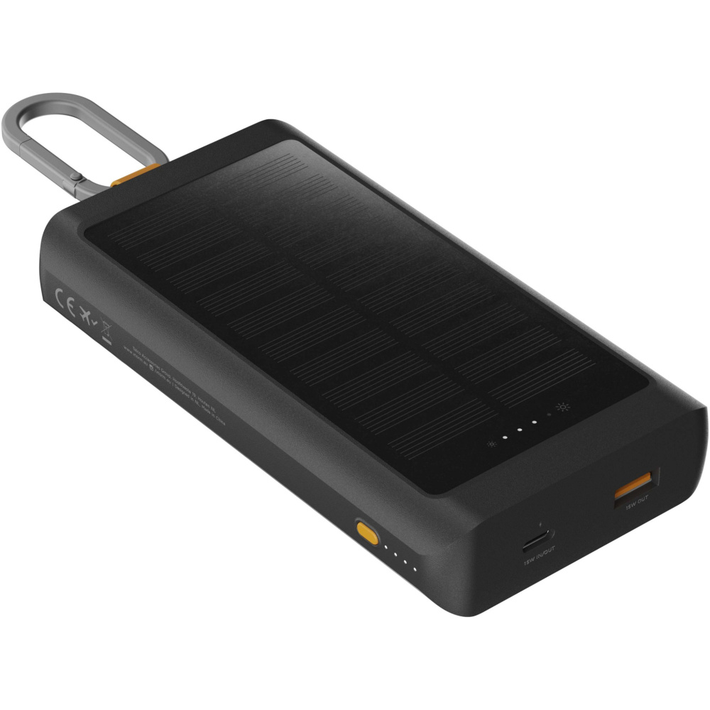 Logotrade Firmengeschenke das Foto: Xtorm XG2S101 Go2 10.000 mAh 15W Solar Powerbank mit Lampe