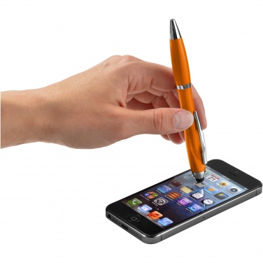 Logo trade promotional item photo of: Nash stylus ballpoint pen with coloured grip