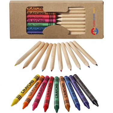 Logo trade promotional gifts picture of: Lucky 19-piece coloured pencil and crayon set