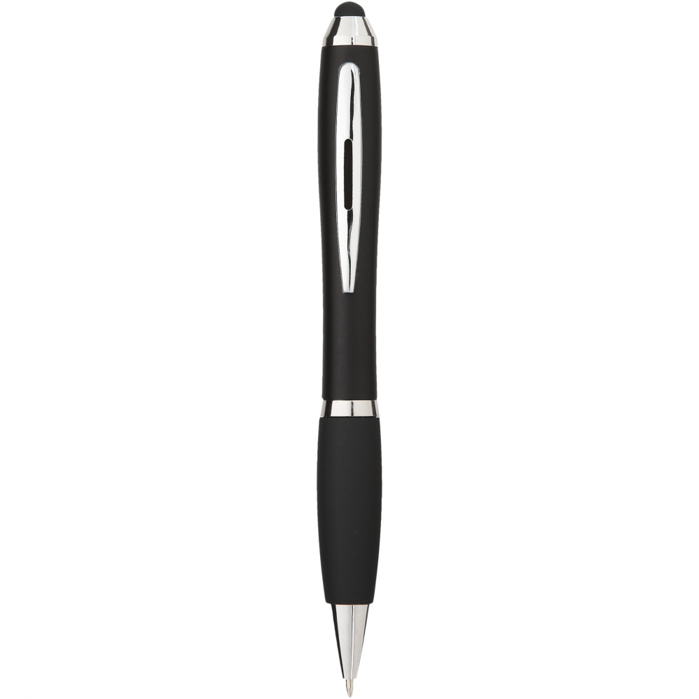 Logo trade promotional item photo of: Nash coloured stylus ballpoint pen with black grip