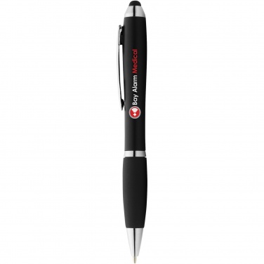 Logotrade promotional item image of: Nash coloured stylus ballpoint pen with black grip