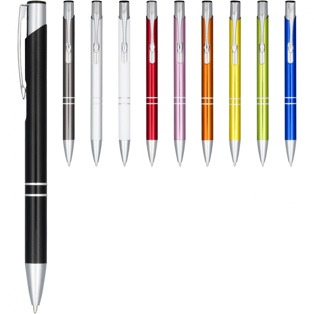 Logo trade promotional giveaways image of: Moneta anodized aluminium click ballpoint pen
