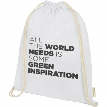 Logo trade promotional product photo of: Orissa 100 g/m² organic cotton drawstring bag 5L