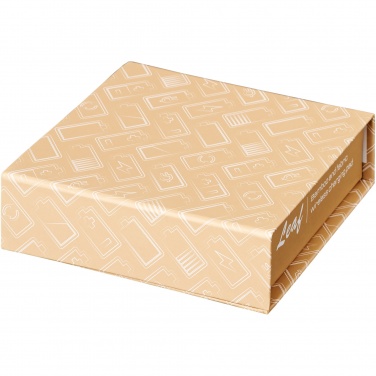 Logo trade promotional merchandise image of: Leaf 5W bamboo and fabric wireless charging pad