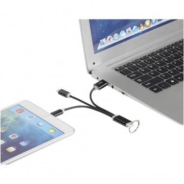 Logotrade promotional giveaway picture of: Metal 3-in-1 charging cable with keychain
