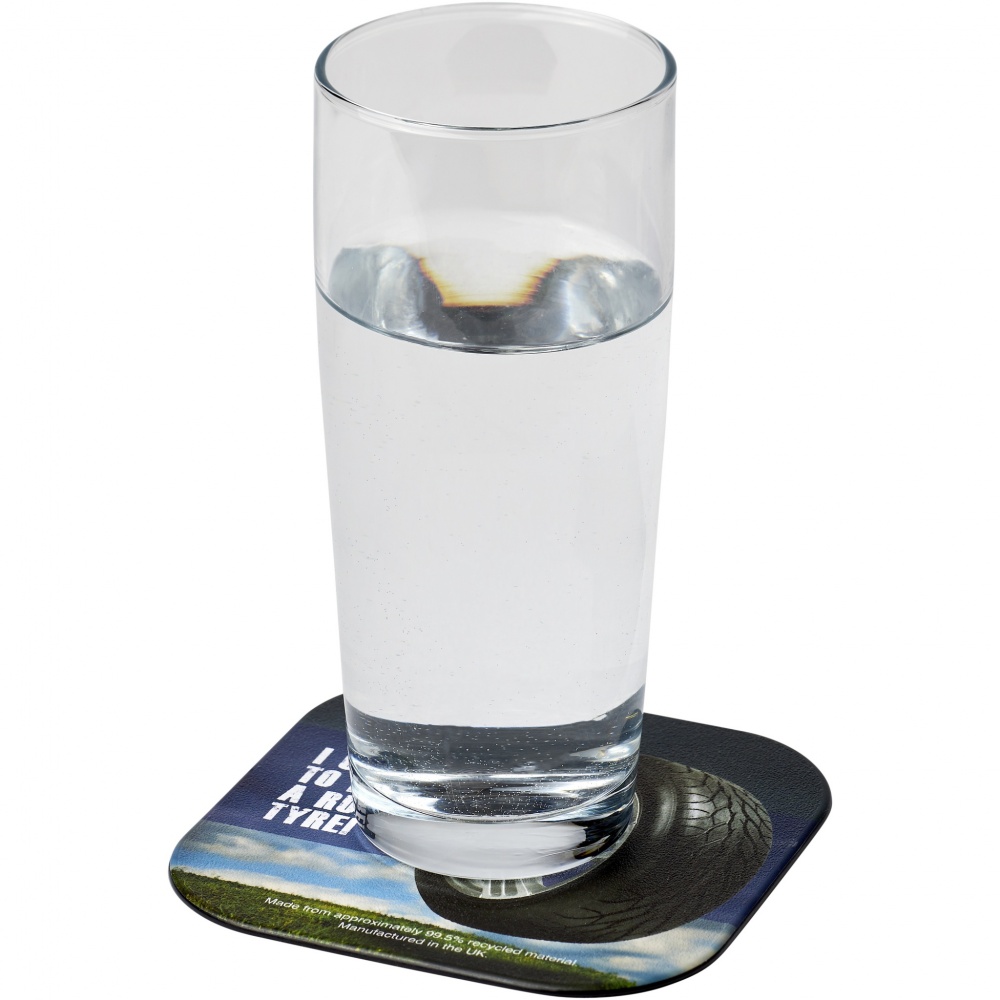 Logotrade promotional products photo of: Brite-Mat® square coaster with tyre material