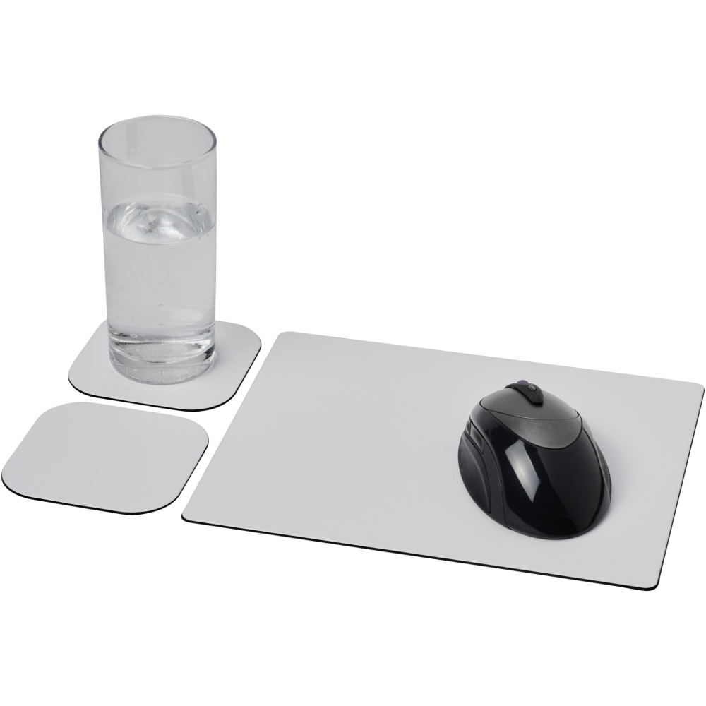 Logo trade corporate gift photo of: Brite-Mat® mouse mat and coaster set combo 3