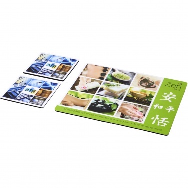 Logo trade business gifts image of: Q-Mat® mouse mat and coaster set combo 3