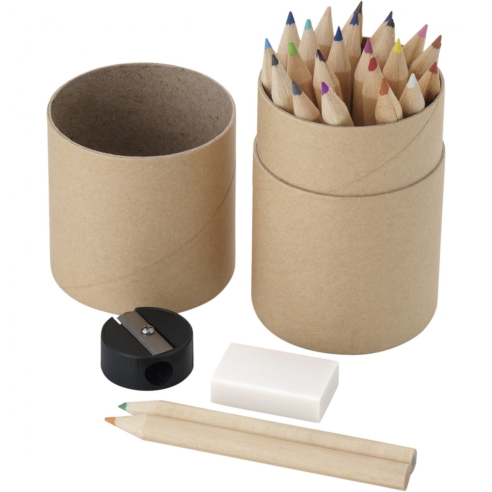 Logo trade business gifts image of: Woodby 26-piece coloured pencil set