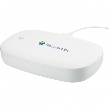 Logo trade promotional gift photo of: Capsule UV smartphone sanitizer with 5W wireless charging pad