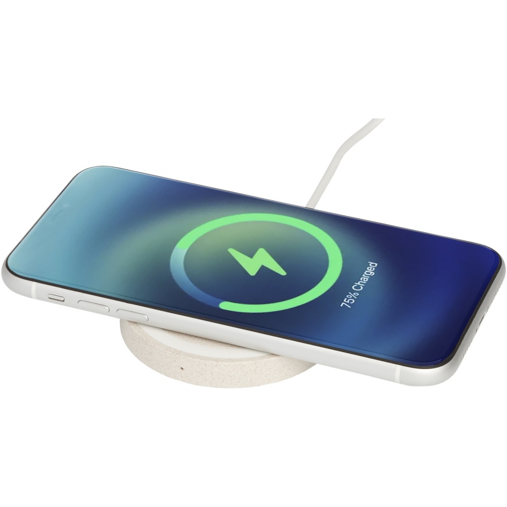 Logo trade advertising products image of: Naka 5W wheat straw wireless charging pad