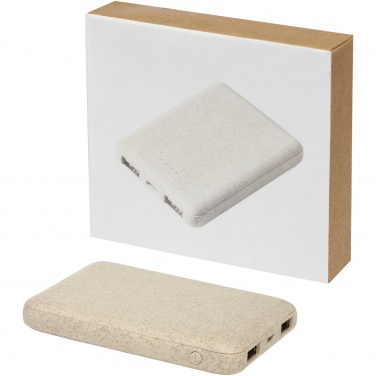 Logo trade promotional giveaways picture of: Asama 5000 mAh wheat straw power bank