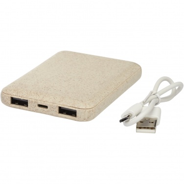 Logo trade promotional merchandise picture of: Asama 5000 mAh wheat straw power bank