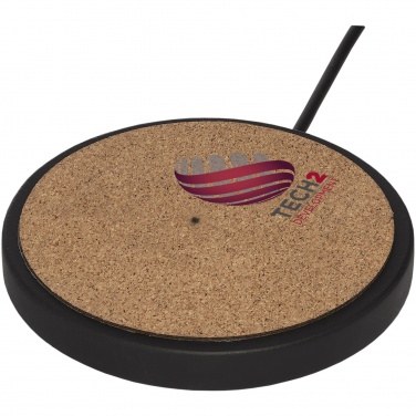 Logo trade advertising products image of: Kivi 10W limestone/cork wireless charging pad