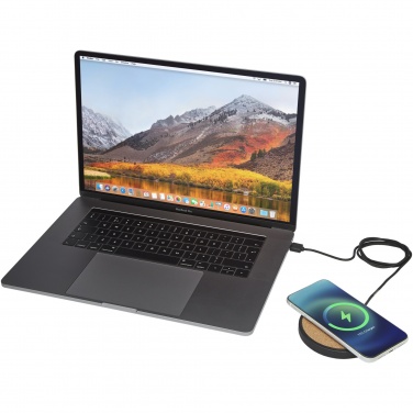 Logo trade promotional gift photo of: Kivi 10W limestone/cork wireless charging pad
