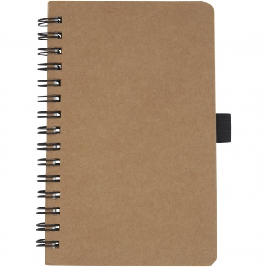 Logo trade promotional merchandise picture of: Cobble A6 wire-o recycled cardboard notebook with stone paper