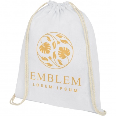 Logo trade business gift photo of: Oregon 140 g/m² cotton drawstring bag 5L