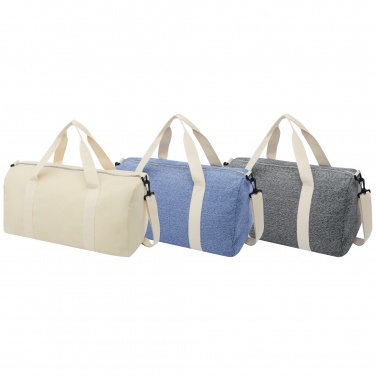 Logo trade promotional item photo of: Pheebs 450 g/m² recycled cotton and polyester duffel bag 24L