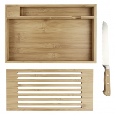 Logo trade promotional products image of: Pao bamboo cutting board with knife