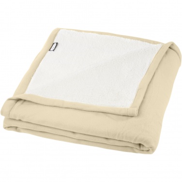 Logotrade promotional item image of: Marigold GRS certified RPET polar fleece and sherpa blanket