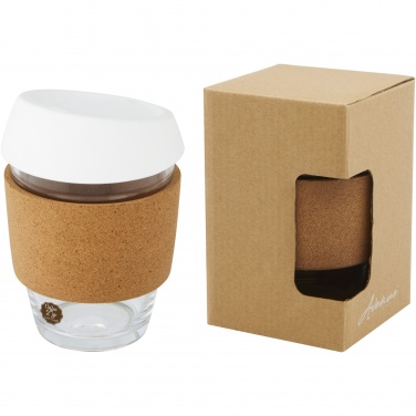 Logo trade promotional giveaways image of: Lidan 360 ml borosilicate glass tumbler with silicone lid