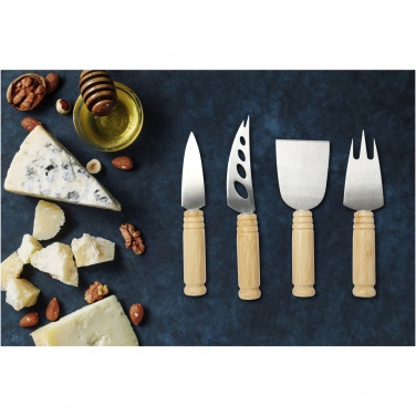Logotrade promotional merchandise image of: Cheds 4-piece bamboo cheese set