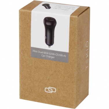Logo trade promotional giveaways image of: Pilot dual 55W USB-C/USB-A car charger