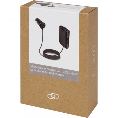 Logo trade promotional gifts picture of: Pilot dual car charger with QC 3.0 dual back seat extended charger