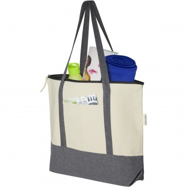 Logotrade corporate gift picture of: Repose 320 g/m² recycled cotton zippered tote bag 10L