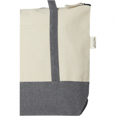 Logo trade promotional merchandise image of: Repose 320 g/m² recycled cotton zippered tote bag 10L