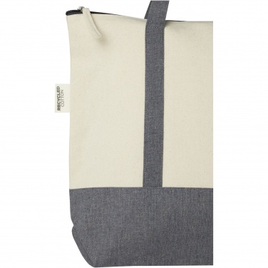 Logo trade advertising products picture of: Repose 320 g/m² recycled cotton zippered tote bag 10L