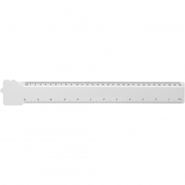 Logo trade corporate gifts picture of: Tait 30cm house-shaped recycled plastic ruler
