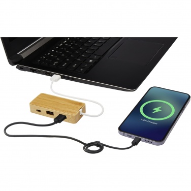 Logo trade promotional gifts image of: Tapas bamboo USB hub