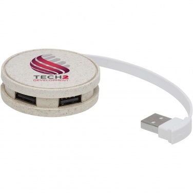 Logo trade promotional merchandise image of: Kenzu wheat straw USB hub