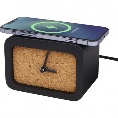 Logotrade advertising product picture of: Momento wireless limestone charging desk clock