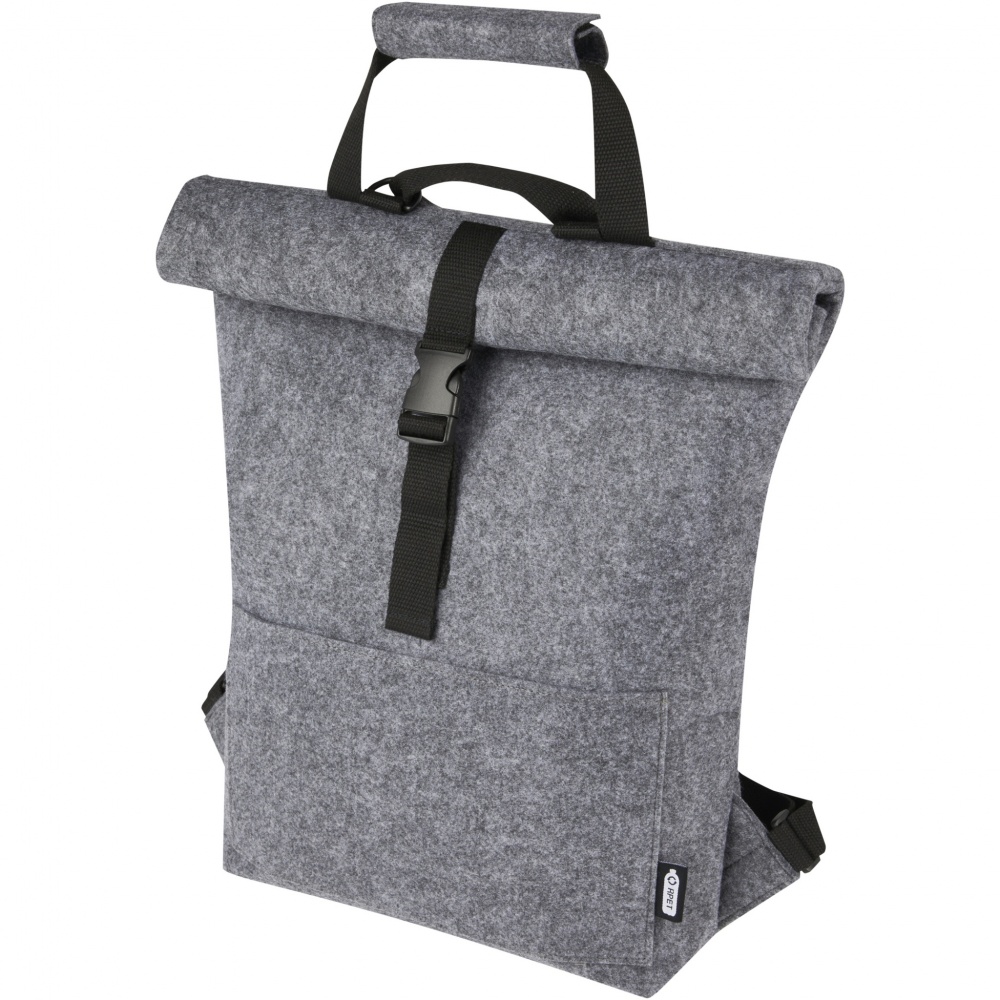 Logotrade advertising product picture of: Felta GRS recycled felt roll-top bike bag 13L