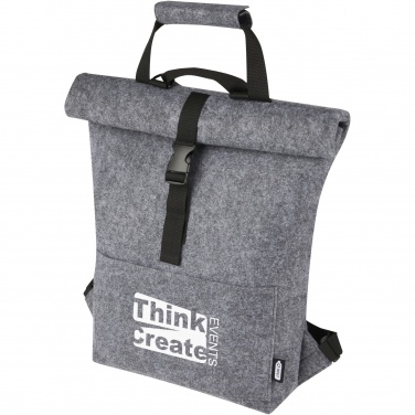 Logo trade promotional gifts image of: Felta GRS recycled felt roll-top bike bag 13L